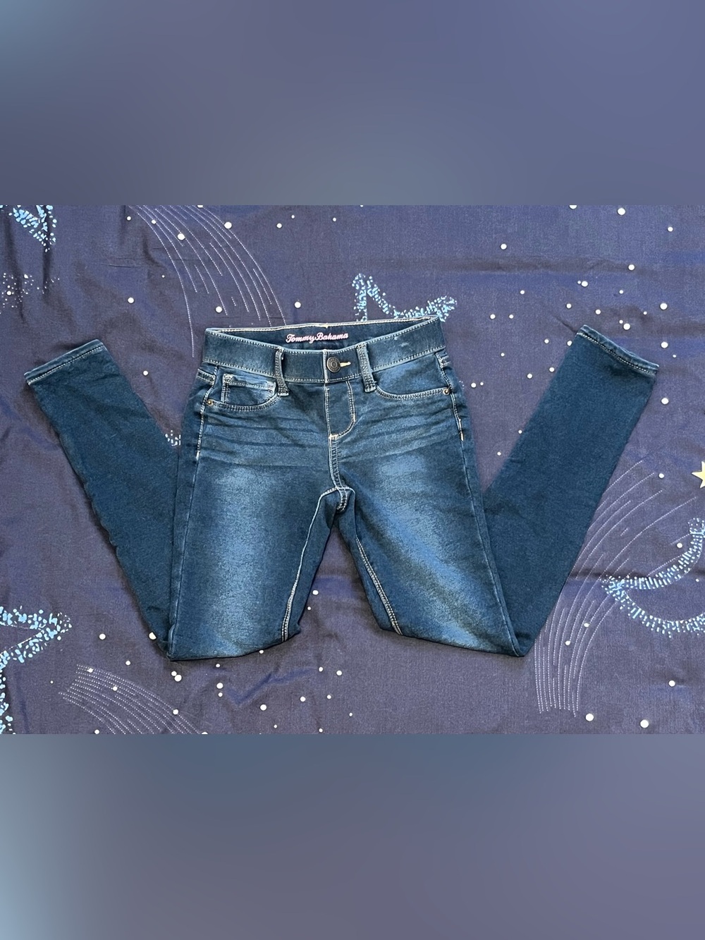 Girls Sz 8 Tommy Bahama Dark Blue Stretch Jeggings Soft feel